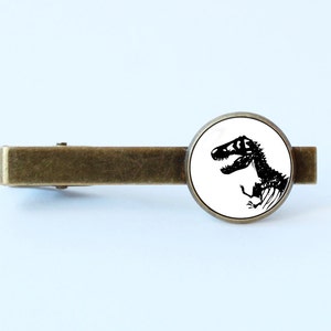 T Rex tie clip Dinosaur tie clip Dinosaur jewelry Dino gift Dinosaur skeleton T Rex tie bar T Rex jewelry Tie clip skeleton Men jewellery