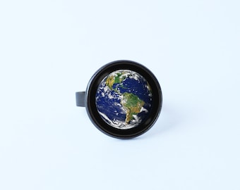 Earth gift Ring Earth Planet jewellery Earth jewelry Planet Earth ring Planet jewelry Our home Space ring Outer space ring Blue planet ring