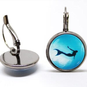 Sirena sirena accesorios sirena joyas cola de sirena joyas de cuento de hadas de pendientes océano Playa Sirena poco pendientes de Aqua