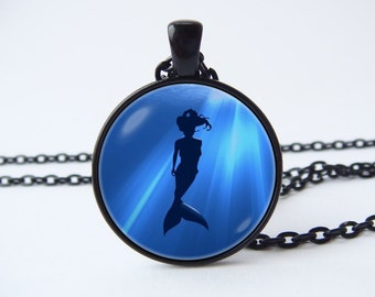 Mermaid necklace Little mermaid Mermaid jewelry Girls gift Blue pendant Birthday gift Ocean necklace Mermaid art Beach jewelry Sea pendant