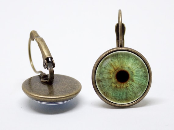 Green Eye Earrings Eyeball Earrings Human Eyes Eye Jewelry Eyes 