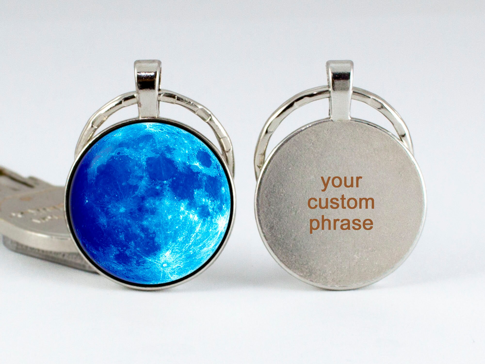 Full Moon Necklace Space Necklace Moon Pendant Anniversary Etsy