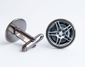 Gemelli a forma di cerchione Gemelli a forma di ruota d'auto Meccanico Gioielli per auto Gioielli per auto Gemelli per auto Regalo per papà Per gli amanti delle auto Ruote