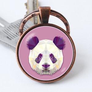 Panda keychain Panda keyring Girlfriend gift Panda head key chain Panda pendant Animal keyring Animal keychain Panda jewelry Bear keyring