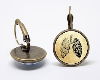 Nurse gift Lungs earrings Anatomical Lungs jewelry Human lungs Therapist gift Anatomy earrings Biology earrings Science Doctor Respiratory