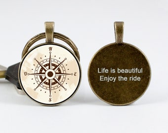 Personalisiertes einzigartiges Geschenk Schlüsselanhänger Kompass Personalisierter Schmuck Kompass Schlüsselanhänger Benutzerdefinierte Schlüsselanhänger Vintage Kompass Windrose