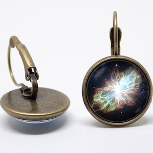 Space Nebula Galaxy Earrings Women earrings Universe Space jewelry Science jewelry Cosmic earrings Astronomy NASA Cosmos gift Bronze Silver
