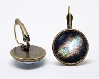 Space Nebula Galaxy Earrings Women earrings Universe Space jewelry Science jewelry Cosmic earrings Astronomy NASA Cosmos gift Bronze Silver