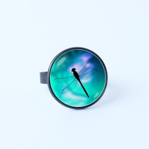 Dragonfly ring Gift for women Insect ring Dragonfly jewelry Insect jewelry Gift for girls Unusual ring Dragonfly picture jewelry Adjustable