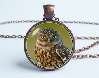 Owl necklace Night owl Owl jewelry Owl pendant Bird jewelry Gift for girlfriend Owl art Night bird necklace Birthday gift Bird necklace
