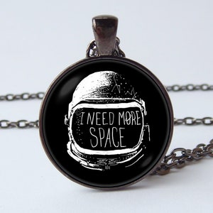 Spaceman necklace I need more space Astronaut necklace Astronaut helmet Astronaut jewelry Scaphander pendant Astronaut gift Space pendant