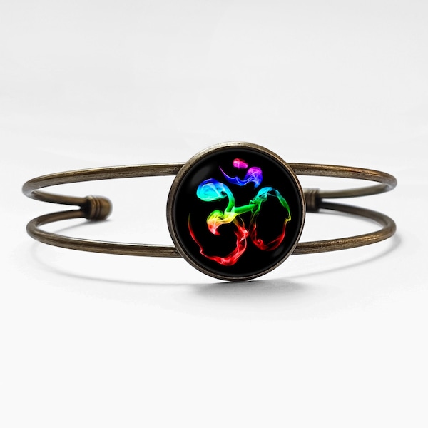 Om bracelet Gifts for yoga lover Spiritual bracelet Buddhism Yoga jewelry Meditation symbol Om jewelry Sacred bracelet Yoga bracelet