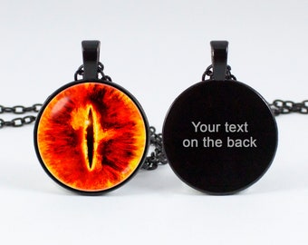 Collar personalizado colgante grabado Ojo de Sauron personalizado collar joyería joyería grabado collar mal ojo collar Sauron joyería joyería