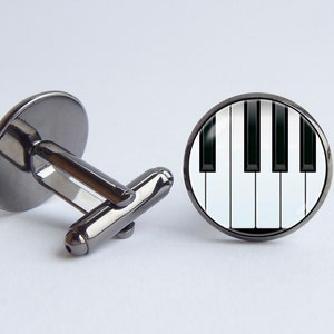 Piano cufflinks Piano keys Music cuff links Music jewelry Gift for musician Piano jewelry Musical instrument Anniversary gift Piano gifts image 1