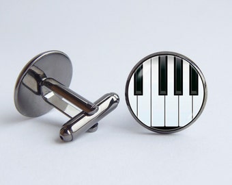 Piano cufflinks Piano keys Music cuff links Music jewelry Gift for musician Piano jewelry Musical instrument Anniversary gift Piano gifts