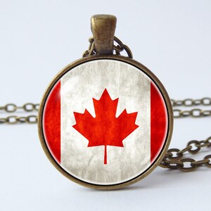 Canada Day necklace Canadian jewelry Canadian flag pendant Canadian flag Canada jewelry Maple leaf necklace Flag pendant Flag jewelry