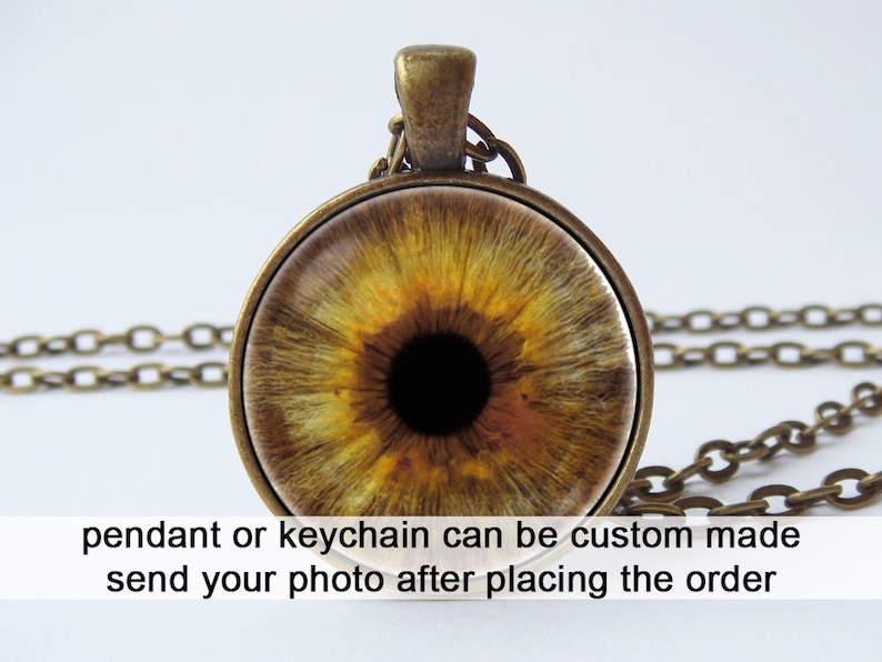 Eye necklace Eye jewelry Eye pendant Brown eye Steampunk necklace Human eyeball Evil eye Glass eyeball Gothic necklace Realistic human eye 