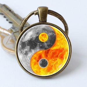 Yin Yang keychain Yin Yang keyring Yin Yang jewelry Yin Yang pendant Zen key ring Zen key chain Symbol keychain Yin Yang gift Harmony gift