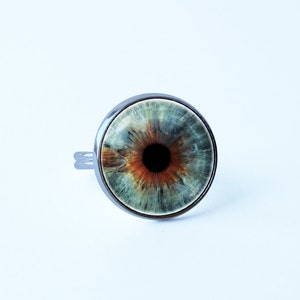 Ring eyeball Eye ring Eye jewelry Boho ring Human eye Eyeball jewelry Glass eye ball Realistic human eye Adjustable ring Statement ring