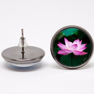 Lotus earrings Lotus flower Girlfriend gift Flower earrings Lotus jewelry Lotus jewellery Blooming lotus Water lily earrings Everyday Simple
