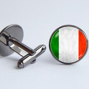 Italian flag cufflinks Flag of Italy cuff links Husband gift National symbol Europe Patriotic gift Flag cuff links Patriotic jewellery Rome