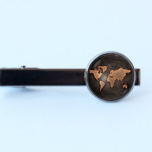 vintage carte cravate clip Boyfriend cadeau World carte cravate Clip Traveler cadeau Carte Art Voyage bijoux Vieille carte cravate barre carte bijoux Carte carte antique carte Globe