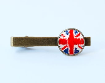 Britische Flagge Krawatte Clip Union Jack Geschenk für Vater Vereinigtes Königreich Flagge von UK Krawatte Clip Flagge Krawatte Bar britischen Schmuck britischen Krawatte Clip UK Schmuck Schmuck