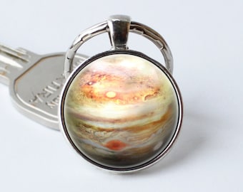Jupiter sleutelhanger Jupiter sleutelhanger planeet sleutelhanger verjaardagscadeau planeet sleutelhanger Jupiter hanger Cosmos sleutelhanger Jupiter sieraden planeet cadeau