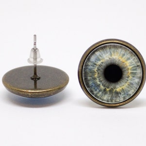 Grey eye earrings Eyeball earrings Eye jewelry Girlfriend gift Eyeball jewelry Human eyes Studs earrings Realistic Eyes earrings Girls gift