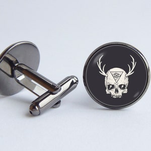 Halloween Schmuck Halloween Manschettenknöpfe Schädel Manschettenknöpfe Third Eye Men Geschenk Urlaub Geschenk Hipster Manschettenknöpfe Schädel Manschettenknöpfe Freund Geschenk