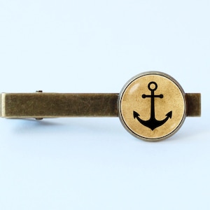 Anchor tie clip Anchor jewelry Nautical tie clip Husband gift Anchor tie bar Sea tie clip Groomsmen gift Nautical jewelry Navy Sailor Ocean