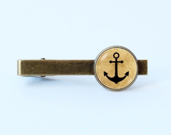 Anchor tie clip Anchor jewelry Nautical tie clip Husband gift Anchor tie bar Sea tie clip Groomsmen gift Nautical jewelry Navy Sailor Ocean