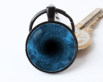 Black hole keychain Cosmic gift Space keychain Black hole accessory Black hole pendant Space gift Blackhole jewelry Galaxy key ring Blue