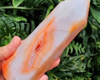 Large White Carnelian Tower, 1.15 lb Carnelian Tower, Sacral Chakra