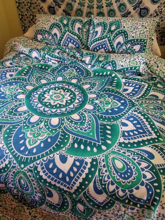 Free Shipping Mandala Duvet Cover Queen Duvet Cover Mandala Etsy