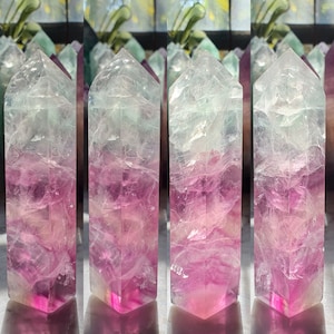 Watermelon Fluorite Tower, High Quality Gorgeous Watermelon Fluorite tower