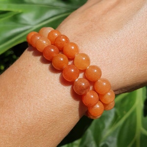 Orange Aventurine Bracelet, Aventurine Beaded Bracelets, Solar Plexus Chakra, Sacral Chakra
