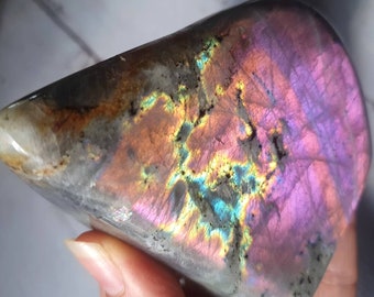 1.25 lb Pink Flash Labradorite free form, Pink and Purple Flash Lab, Multicolor Labradorite Free Form