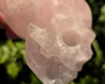 Large Skull Rose Quartz Phallus, Fertility Ritual, Protection Crystals, Crystal Phallus