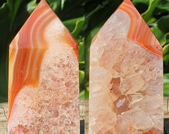 Sardonyx Tower with Lavender Amethyst, Druzy Sardonyx tower, Sacral Chakra