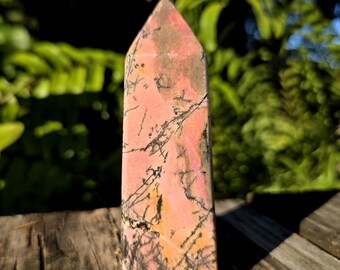 Rhodonite Tower, Pink Rhodonite Large Point, Heart Chakra