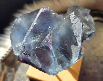 Blue Purple Cubic Fluorite Specimen