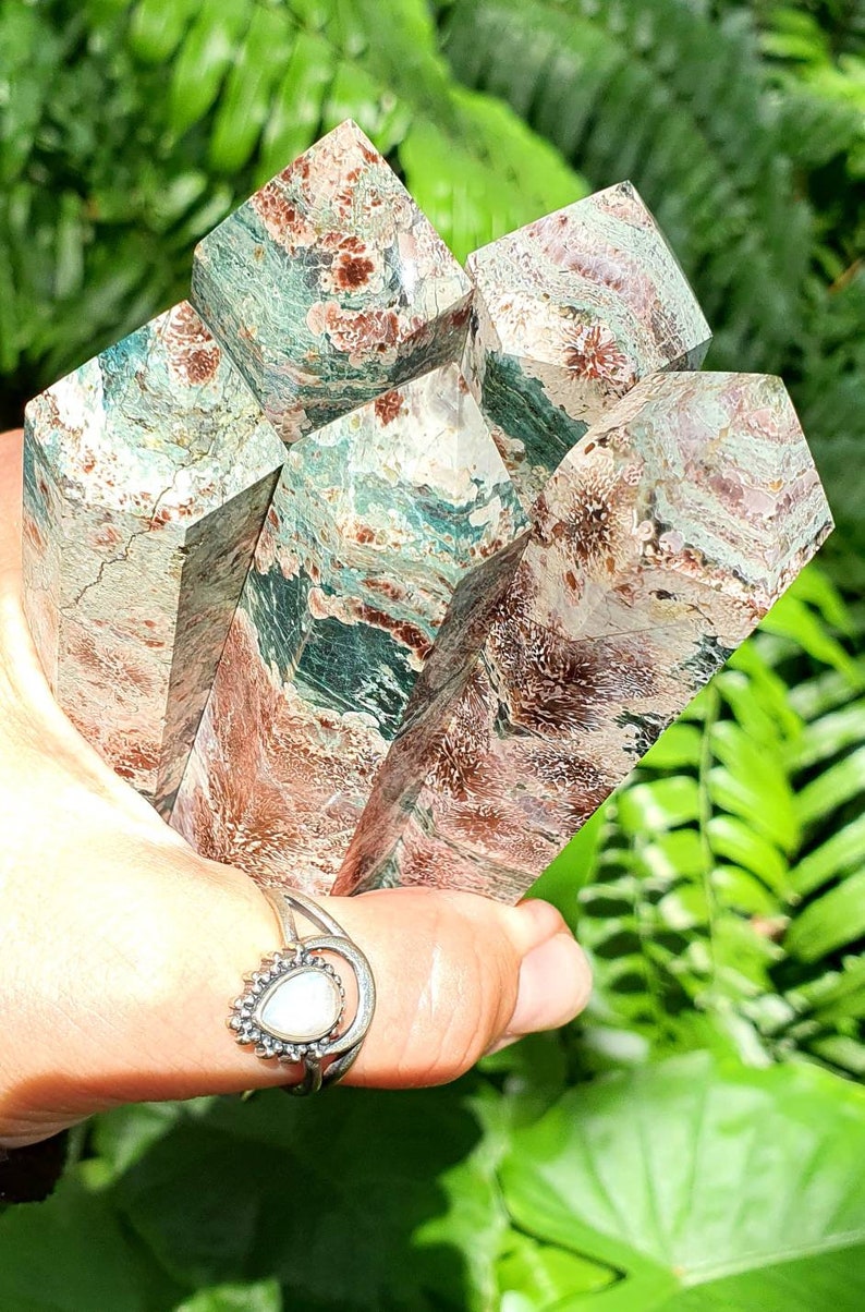Your Choice of Large Flower Jasper Points Green Flower Jasper Etsy