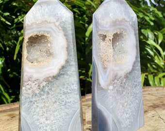 Candy Agate Tower, 5.7 inches Druzy Agate Tower