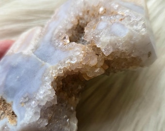 Druzy Flower Agate Tower, Cherry Blossom Agate Tower, Sakura Agate Tower