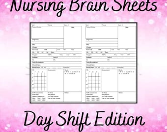 Hoja cerebral de enfermería del turno diurno - pdf - Descarga instantánea digital