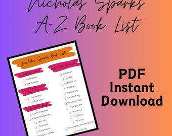 Nicholas Sparks A-Z Book List