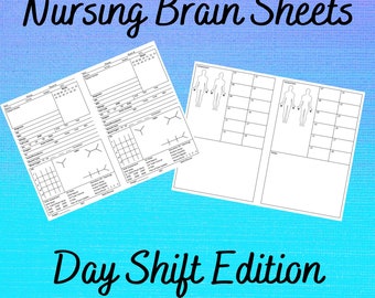 Day Shift Nursing Brain Sheet - pdf - Digital Instant Download