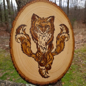 Handmade Wood burned Mystic Fox