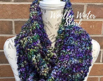 Knitted infinity scarf, knitted wool cowl, women's wool scarf, Merino wool, Malabrigo yarn, women's gift ideas, Christmas gift